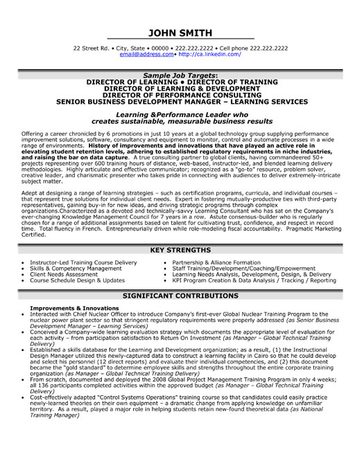 sample resume for educational leadership position